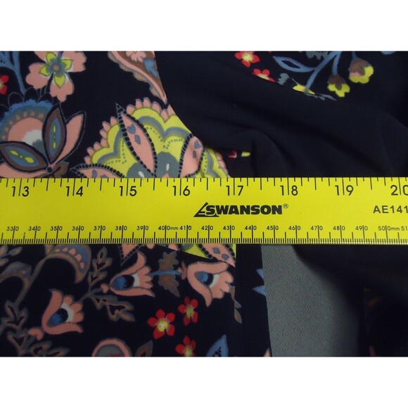 Ann Taylor LOFT Knee Length Black Colorful Floral Print Dress BOHO Chic Size XS - Picture 8 of 12